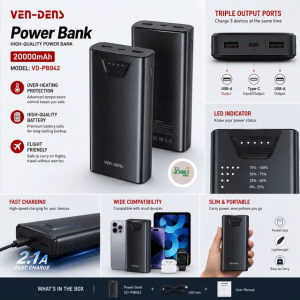 Ven-Dens 20000mAh Power Bank 🔋⚡