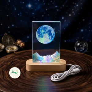 3D moon crystal night light M0014