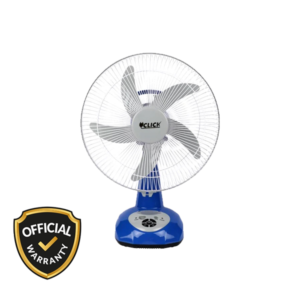 Click 14 Inch Rechargeable Table Fan with USB Charging-Blue