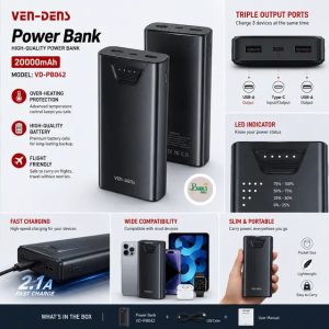 Ven-Dens 20000mAh Power Bank πβ‘