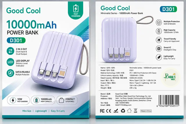 Good Cool D301 10000mAh Power Bank 🔋⚡ - Image 2